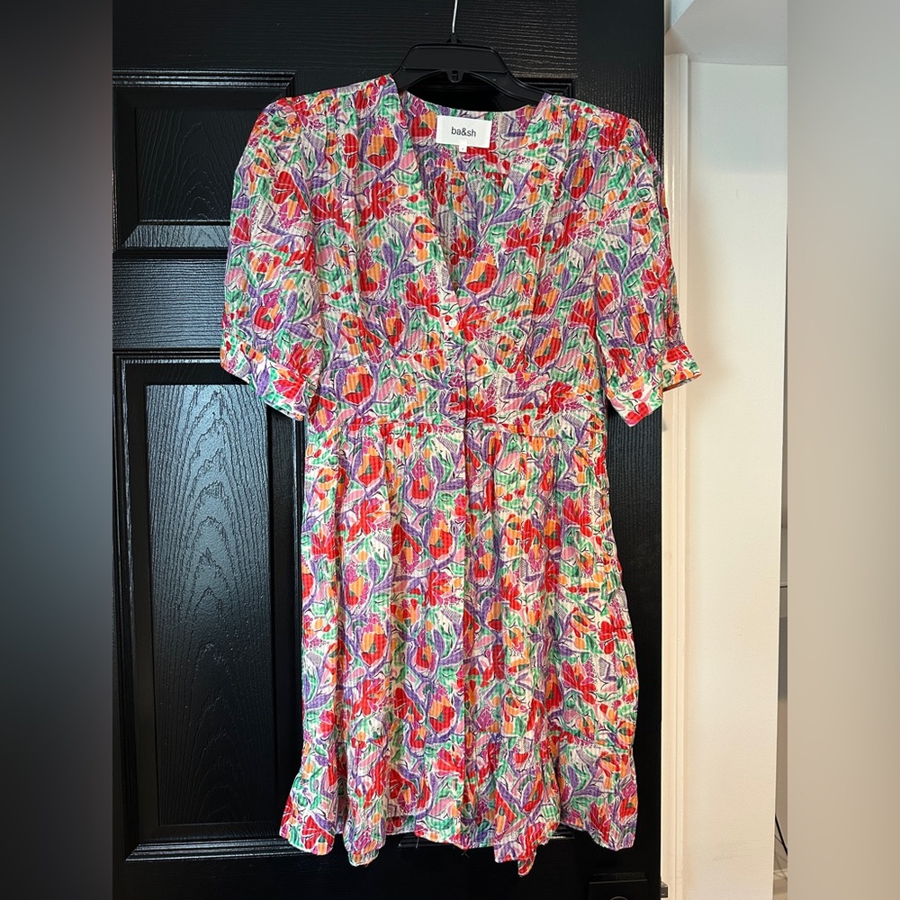Ba&sh Colorful Floral Midi Dress